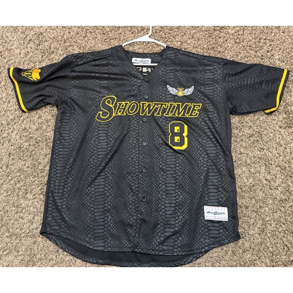Movie Football Legend Jersey Black/Gold Embroid Showtime Kobe Black Mamba Sz XXL